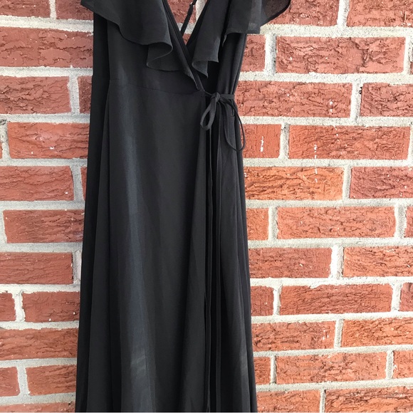Anthropologie Yumi Kim Full Bloom Wrap Maxi Dress Black Size Medium - Picture 4 of 13